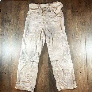 PERFECT NUMBER PRFCT NMBR Pants Womens Small White & Gray Belted Parachute Pants